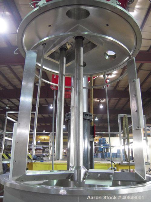 Used Premier Mill Corp Prem-A-Mix ESD Dual Shaft Disperser, Model ESD/V-40/25, 304 stainless steel. 138 to 275 gallon batch size. Jacketed mixing can 45" diameter x 50" straight side, tested internal...