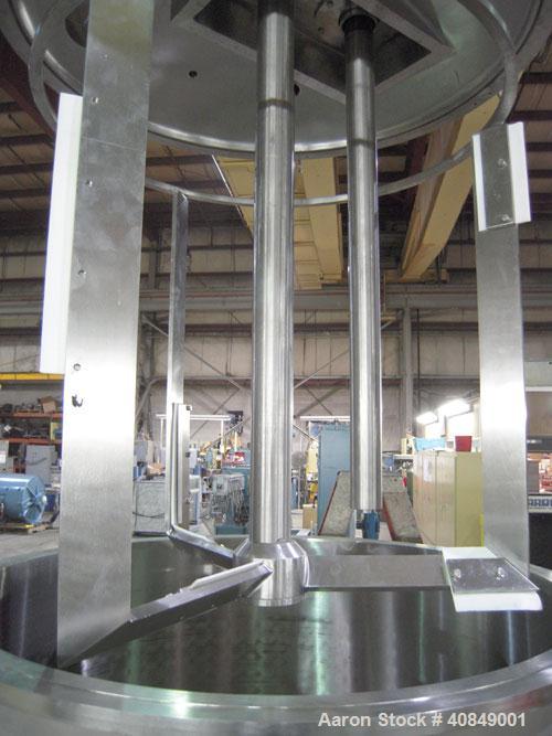 Used Premier Mill Corp Prem-A-Mix ESD Dual Shaft Disperser, Model ESD/V-40/25, 304 stainless steel. 138 to 275 gallon batch size. Jacketed mixing can 45" diameter x 50" straight side, tested internal...