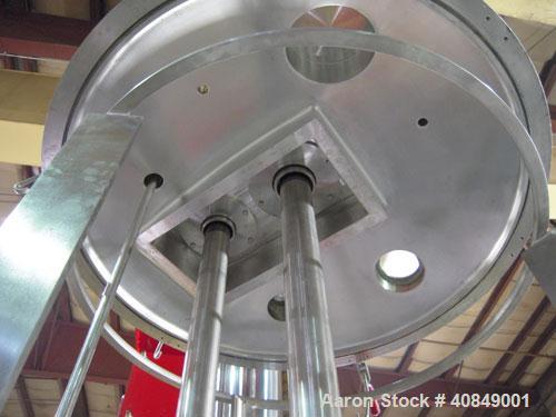 Used Premier Mill Corp Prem-A-Mix ESD Dual Shaft Disperser, Model ESD/V-40/25, 304 stainless steel. 138 to 275 gallon batch size. Jacketed mixing can 45" diameter x 50" straight side, tested internal...