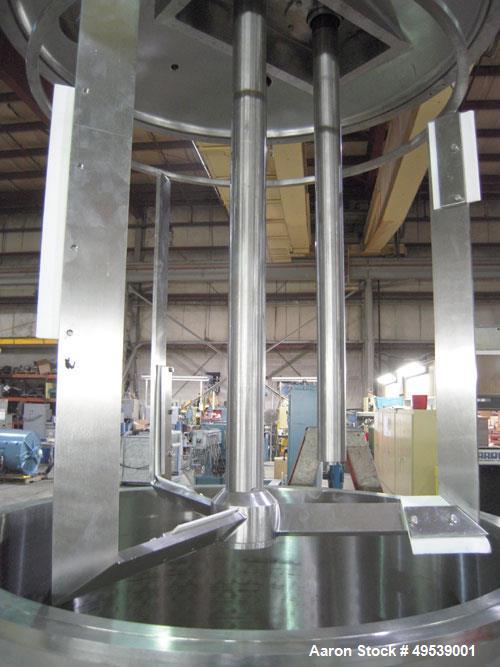 Used Premier Mill Corp Prem-A-Mix ESD Dual Shaft Disperser, Model ESD/V-40/25, 304 stainless steel. 138 to 275 gallon batch size. Jacketed mixing can 45" diameter x 50" straight side, tested internal...