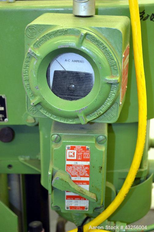 Used Premier Mill Laboratory Dispersator. Capacity up to 5 gallon batches. Approximate ¾” diameter x 10” long 316 stainless steel shaft, no mixing blade. Driven by a 1-1/2hp, 3/60/230/460 volt, 3450 ...