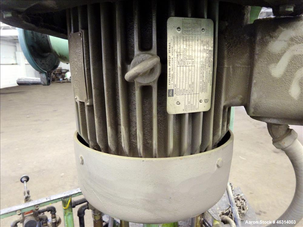 Used Schold Single Shaft Variable Low Speed Disperser, Model 10 VLS. Approximately 2-1/2" diameter x 39" long carbon steel shaft with a 3 bowtie blade. Driven by a 10 hp, 3/60/230/460 volt, 1735 rpm ...