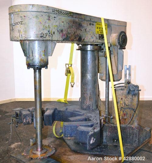 Used Schold Variable High Speed Disperser, Model 30 VHS. Approximately 3’’ diameter tapered carbon steel shaft with a 14" diameter carbon steel saw tooth blade. Will center in an approximate 60" diam...
