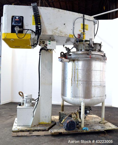 Used Schold Concentric Triple Shaft Tri-axial Disperser, 304 Stainless Steel. (1) High speed shear blade, driven by a 40 hp, 3/60/230/460 volt, 1800 rpm XP motor, speed range 0-1750 rpm, (1) Intermed...