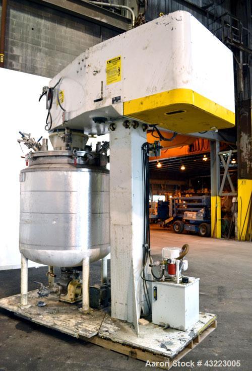 Used Schold Concentric Triple Shaft Tri-axial Disperser, 304 Stainless Steel. (1) High speed shear blade, driven by a 40 hp, 3/60/230/460 volt, 1800 rpm XP motor, speed range 0-1750 rpm, (1) Intermed...