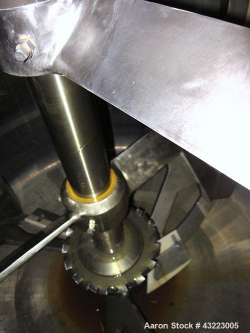 Used Schold Concentric Triple Shaft Tri-axial Disperser, 304 Stainless Steel. (1) High speed shear blade, driven by a 40 hp, 3/60/230/460 volt, 1800 rpm XP motor, speed range 0-1750 rpm, (1) Intermed...