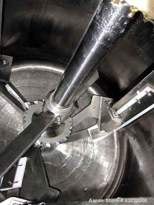Used Schold Concentric Triple Shaft Tri-axial Disperser, 304 Stainless Steel. (1) High speed shear blade, driven by a 40 hp, 3/60/230/460 volt, 1800 rpm XP motor, speed range 0-1750 rpm, (1) Intermed...