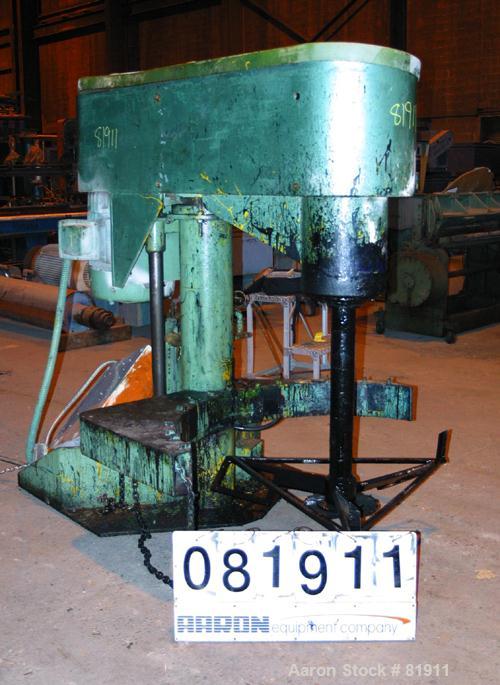 USED: Schold Co-Axial Single Motor Variable Speed Disperser, model 50. (1) 3-3/4" diameter x 32" long shaft with a 12" sawtooth blade, speed range 490-3000 rpm. (1) triple bowtie blade, speed range 2...