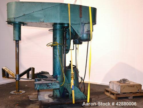 Used Schold Dual Drive Co-Axial Disperser, Model VHLS. (1) Approximately 3-3/4’’ diameter x 58" long carbon steel shaft with (1) 18’’ diameter 304 stainless steel high speed shear blade driven by a 6...