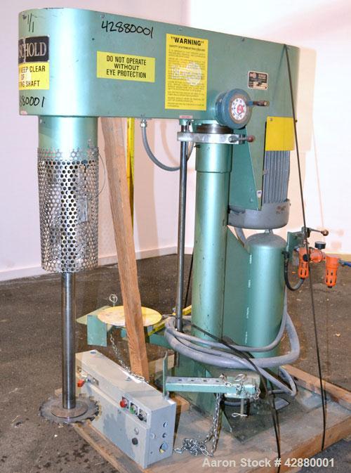 Used Schold Variable High Speed Disperser, Model VHS 400. Approximately 2-3/16’’ diameter x 38" long 304 stainless steel shaft with a 10" diameter 304 stainless steel saw tooth blade. Will center in ...