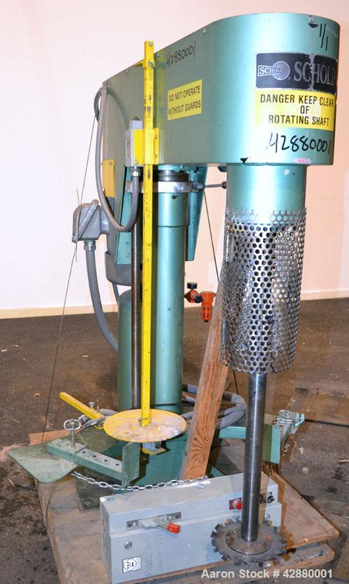 Used Schold Variable High Speed Disperser, Model VHS 400. Approximately 2-3/16’’ diameter x 38" long 304 stainless steel shaft with a 10" diameter 304 stainless steel saw tooth blade. Will center in ...