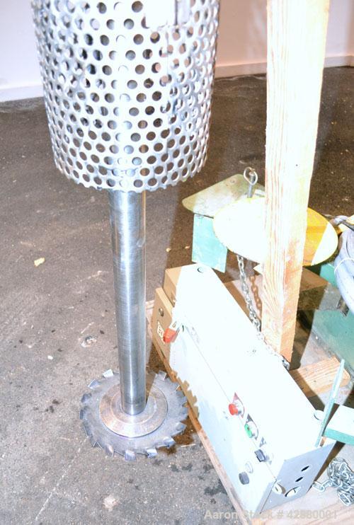 Used Schold Variable High Speed Disperser, Model VHS 400. Approximately 2-3/16’’ diameter x 38" long 304 stainless steel shaft with a 10" diameter 304 stainless steel saw tooth blade. Will center in ...