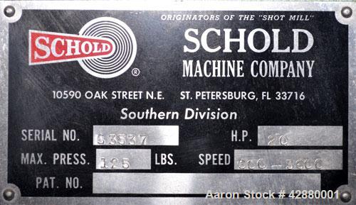 Used Schold Variable High Speed Disperser, Model VHS 400. Approximately 2-3/16’’ diameter x 38" long 304 stainless steel shaft with a 10" diameter 304 stainless steel saw tooth blade. Will center in ...