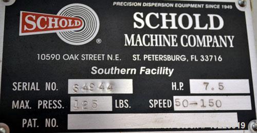 Used Schold Single Shaft Variable Low Speed Disperser, Model VLS 300