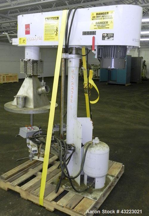 Used Schold Single Shaft Variable Low Speed Disperser, Model VLS 300. Approximately 2’’ diameter x 54" long 304 stainless steel shaft shaft (2) 15" diameter 3 blade turbine. Will center in an approxi...