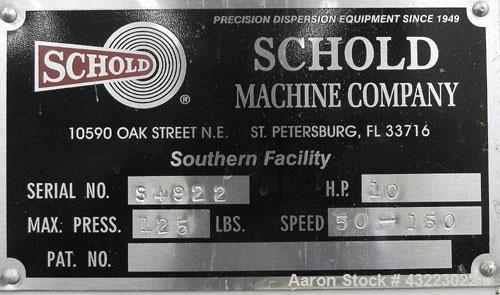 Used Schold Single Shaft Variable Low Speed Disperser, Model VLS 300