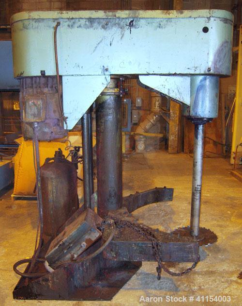 Used Schold Disperser. 3 1/2" diameter x 44" long shaft with an 18" diameter sawtooth blade. Will center in an approximate  50" diameter can. Air/oil lift. Hand operated variable speed drive, speed r...