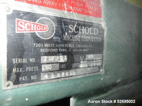 Used Schold Co-Axial Single Motor Variable Speed Disperser
