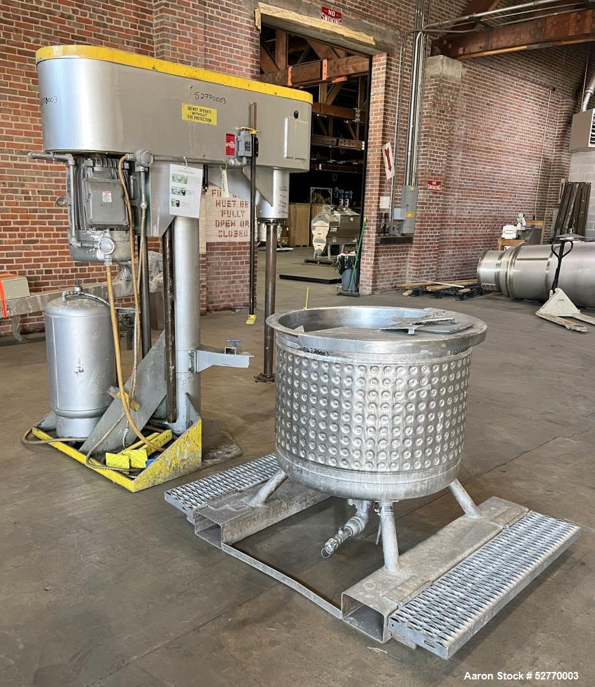 Used- Schold Disperser Mixer. Maximum pressure 150 lbs. Speed 400 - 2000 rpm. Schold high pumper, 9" diameter high speed bla...