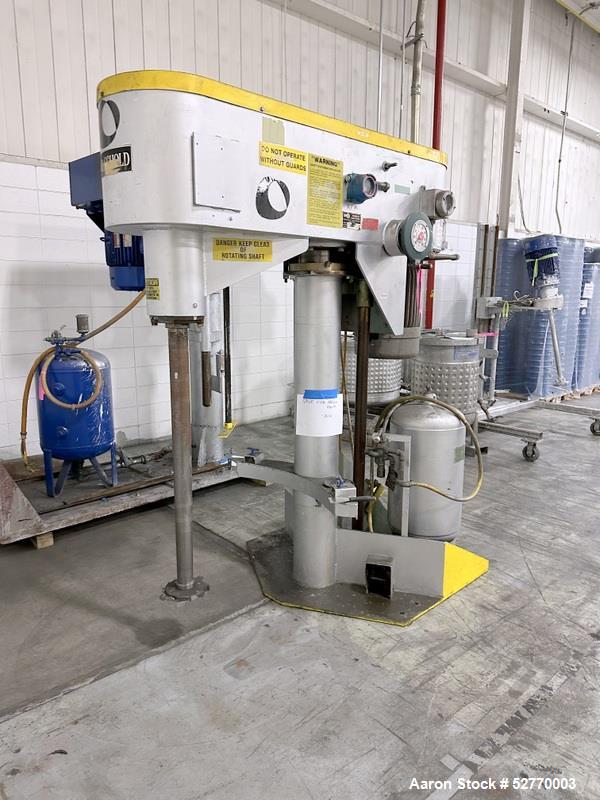 Used- Schold Disperser Mixer. Maximum pressure 150 lbs. Speed 400 - 2000 rpm. Schold high pumper, high speed blade. Driven b...