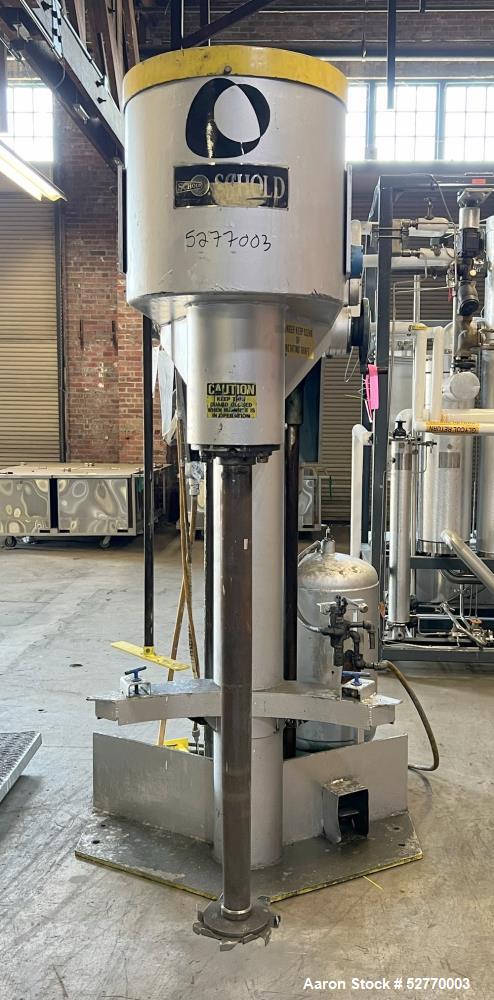 Used- Schold Disperser Mixer. Maximum pressure 150 lbs. Speed 400 - 2000 rpm. Schold high pumper, 9" diameter high speed bla...