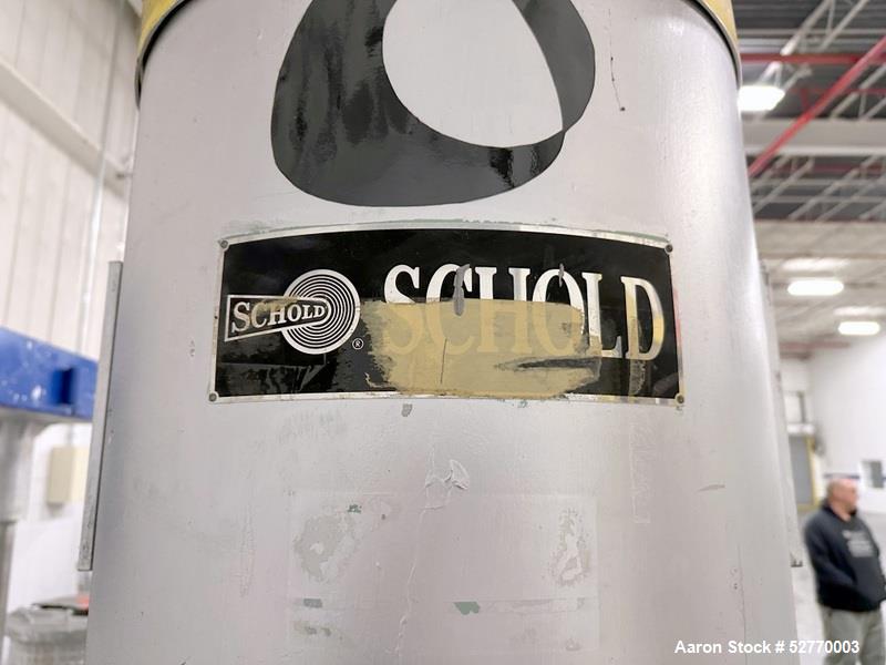 Used- Schold Disperser Mixer. Maximum pressure 150 lbs. Speed 400 - 2000 rpm. Schold high pumper, high speed blade. Driven b...