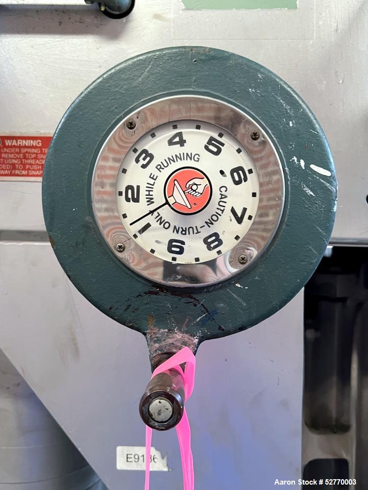 Used Schold Disperser Mixer. Maximum pressure 150 lbs. Speed 400 - 2000 rpm. Schold high pumper, 9" diameter high speed blade. 3" diameter x 46" long shaft, 27" can center. 9-1/2" height from floor, ...