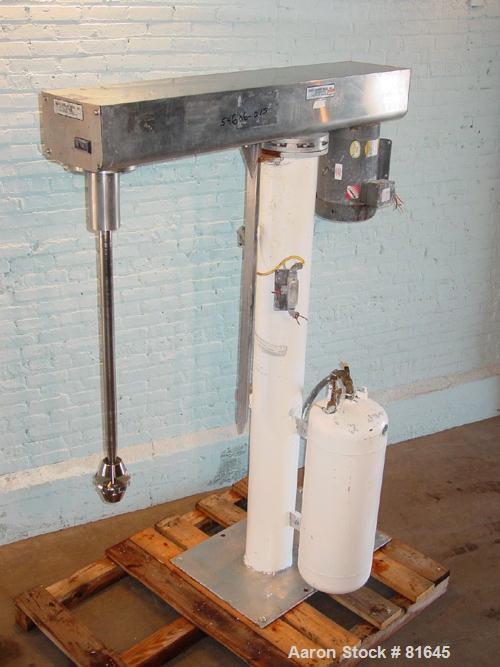 USED: Scott Turbon floor mounted mixer, model PR-MIXR4501-00, stainless steel. Approximate 10 hp motor, capacity range approximately 25-300 gallons.