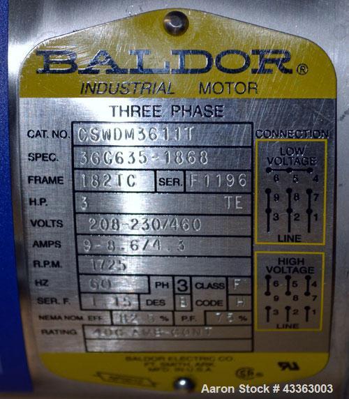 Used Scott Turbon Top Mounted Mixer, Model TMS3B7.5
