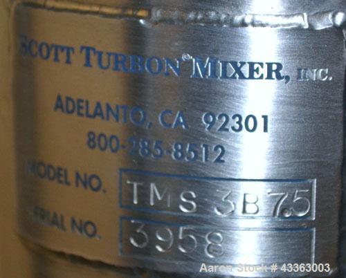 Used Scott Turbon Top Mounted Mixer, Model TMS3B7.5