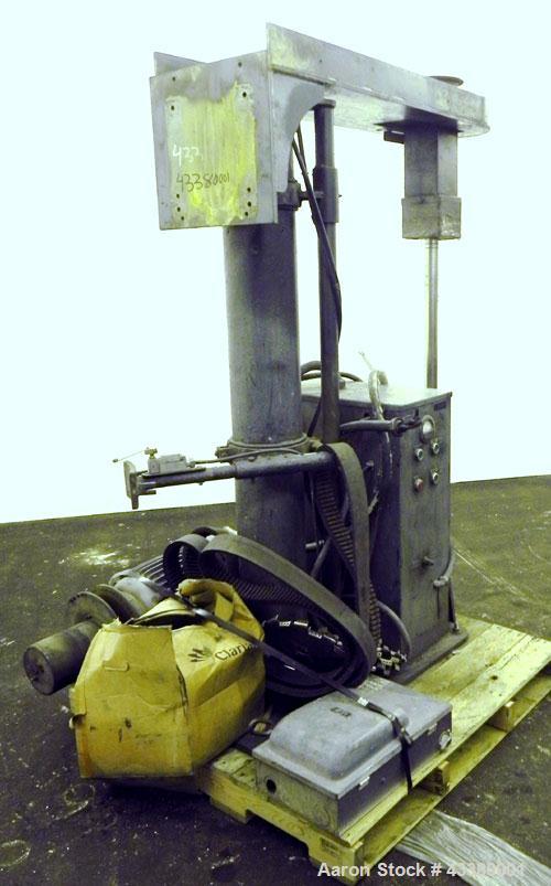 Used Shar Disperser, Model D300N. (1) 2-1/4” Diameter x 41” long 304 stainless steel shaft. Will center in a container up to approximate 64” diameter. Speed range 1000-2400 rpm. Includes (2) 12”, 11”...