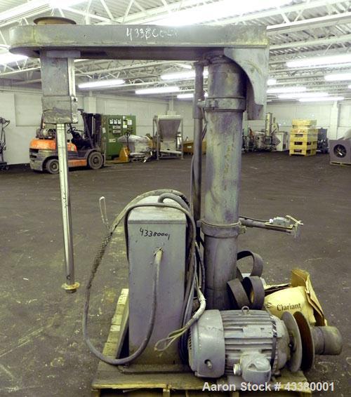 Used Shar Disperser, Model D300N. (1) 2-1/4” Diameter x 41” long 304 stainless steel shaft. Will center in a container up to approximate 64” diameter. Speed range 1000-2400 rpm. Includes (2) 12”, 11”...