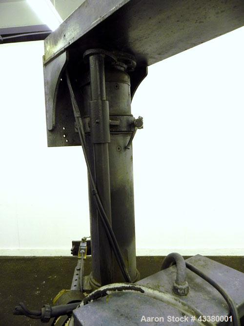 Used Shar Disperser, Model D300N. (1) 2-1/4” Diameter x 41” long 304 stainless steel shaft. Will center in a container up to approximate 64” diameter. Speed range 1000-2400 rpm. Includes (2) 12”, 11”...