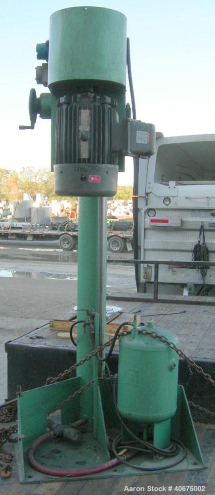 Used Schold Disperser, Model VMD501. 3" diameter x 55" long 304 stainless steel shaft with a 20" diameter saw tooth blade. Will center in an approximate 90" diameter can. 60" rise, air/oil lift. Hand...