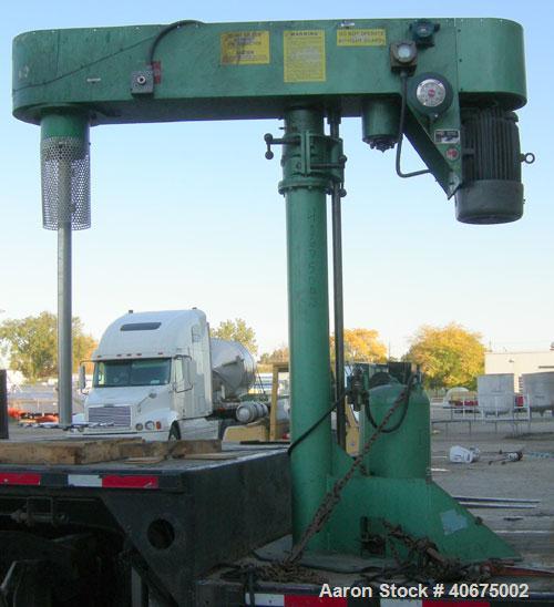 Used Schold Disperser, Model VMD501. 3" diameter x 55" long 304 stainless steel shaft with a 20" diameter saw tooth blade. Will center in an approximate 90" diameter can. 60" rise, air/oil lift. Hand...