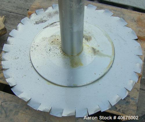 Used Schold Disperser, Model VMD501. 3" diameter x 55" long 304 stainless steel shaft with a 20" diameter saw tooth blade. Will center in an approximate 90" diameter can. 60" rise, air/oil lift. Hand...