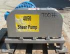 Used Admix Boston Shear Pump, Model BSM37-3-P, 316 Stainless Steel. Approximately 15 to 50 gallons per minute capacity, tip speed 115 feet per second. Approximate 4-1/4 diameter stator, 3 rotor. 2-1/...