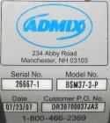 Used Admix Boston Shear Pump, Model BSM37-3-P, 316 Stainless Steel. Approximately 15 to 50 gallons per minute capacity, tip speed 115 feet per second. Approximate 4-1/4 diameter stator, 3 rotor. 2-1/...