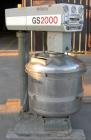 Used Gruber Tech Vacuum Mixer, model GS2000, 304 stainless steel. Dual stationary non-jacketed mixing cans, approximately 55 gallon, 500 pound capacity each. 28'' diameter x 24'' deep. Stainless stee...