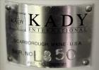 Used Stainless Steel Kady International Top Entering Rotor-Stator High Speed Di