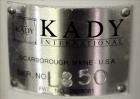 Used- Stainless Steel Kady International Top Entering Rotor-Stator High Speed Di