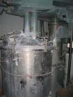 0Used-Myers 550/500A Tri-Shaft Mixer.  Includes (2) 160 gallon jacketed stainless steel tanks; hydraulic ram press for dispensing; 15 hp, 7.5 hp, 25 hp motors.  Unit has a hood and can operate in a v...
