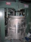 0Used-Myers 550/500A Tri-Shaft Mixer.  Includes (2) 160 gallon jacketed stainless steel tanks; hydraulic ram press for dispensing; 15 hp, 7.5 hp, 25 hp motors.  Unit has a hood and can operate in a v...
