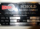 Used Schold Concentric Triple Shaft Tri-axial Disperser, 304 Stainless Steel. (1) High speed shear blade, driven by a 40 hp, 3/60/230/460 volt, 1800 rpm XP motor, speed range 0-1750 rpm, (1) Intermed...