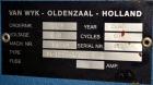 Used Van Wyk Systems Stand Frame Homo Mixer, Model VV-15-PZ-1/1000-NR.2