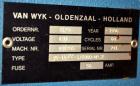 Used Van Wyk Systems Stand Frame Homo Mixer, Model VV-15-PZ-1/1000-NR.2