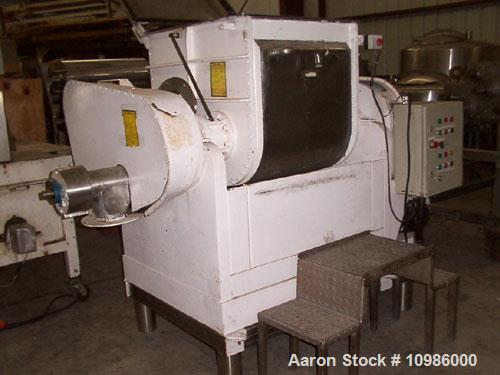 Unused-Used: Approximately 75 gallon food grade double arm mixer/extruder. Bowl dimensions: 27" front to back x 32" left to ...