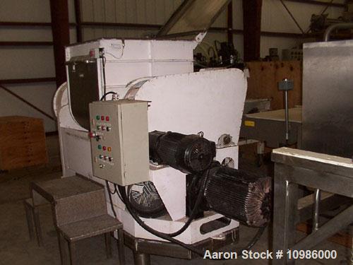 Unused-Used: Approximately 75 gallon food grade double arm mixer/extruder. Bowl dimensions: 27" front to back x 32" left to ...