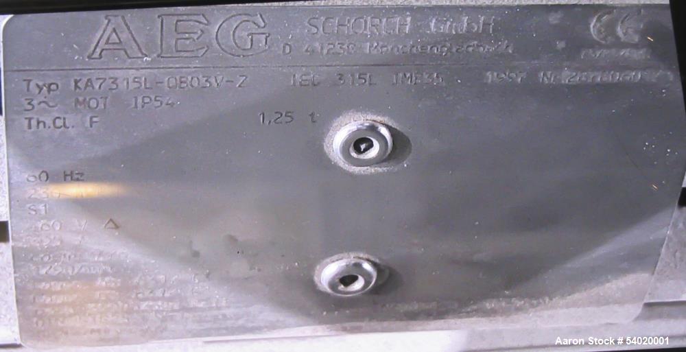 Used Lleal AME-2600 SF-H Double Sigma Extruder Kneader | 350 Gal Working | Vacuum Rated | 300 HP