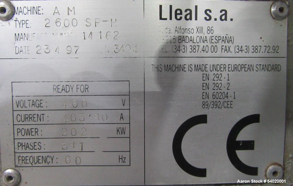 Used Lleal AME-2600 SF-H Double Sigma Extruder Kneader | 350 Gal Working | Vacuum Rated | 300 HP